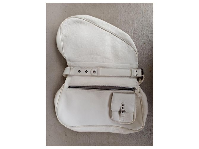 Borsa Dior Gaucho in pelle bianca Bianco - vista 9