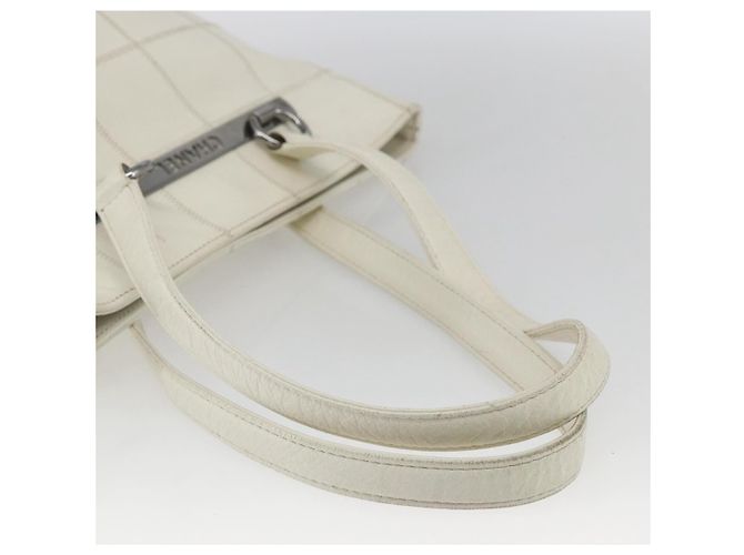 Chanel Quadratstich Tote aus gestepptem Leder mittel Weiß - Ansicht 7