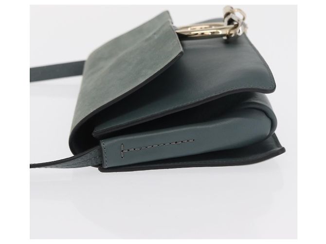 Chloé Borsa a Spalla Faye in Pelle e Camoscio Piccola Verde - vista 4
