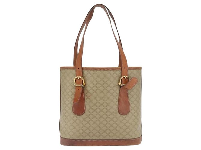 Céline Borsa tote Macadam vintage Celine in tela e pelle Beige - vista 2