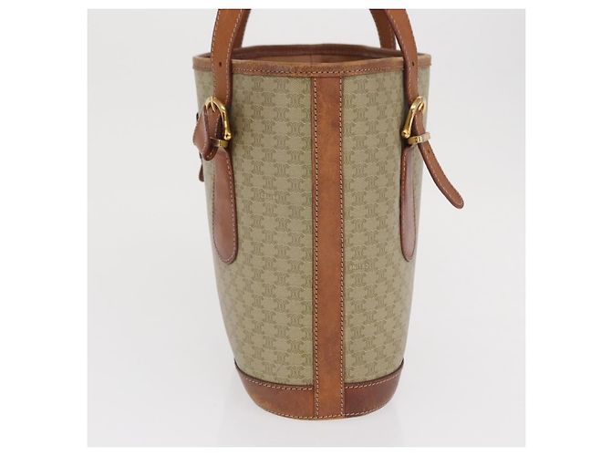 Céline Borsa tote Macadam vintage Celine in tela e pelle Beige - vista 3