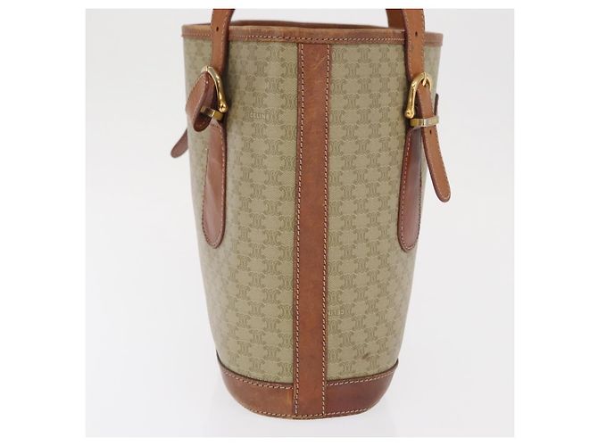 Céline Borsa tote Macadam vintage Celine in tela e pelle Beige - vista 4