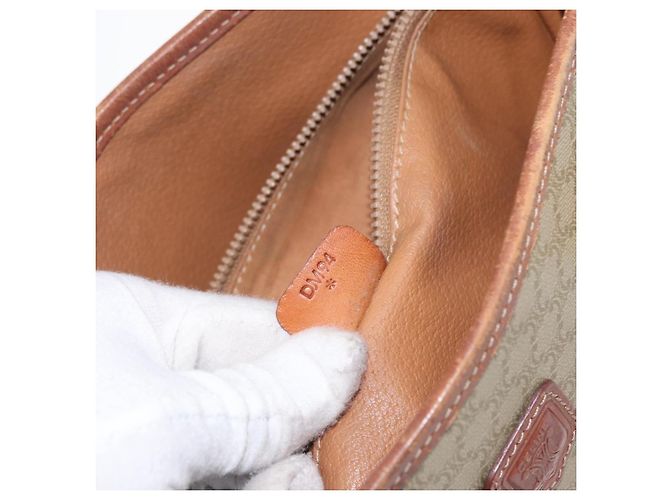 Céline Borsa tote Macadam vintage Celine in tela e pelle Beige - vista 7