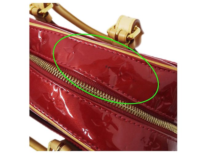 Summit Borsa Tote Louis Vuitton Monogram Vernis Pomme d'Amour Rosso - vista 10