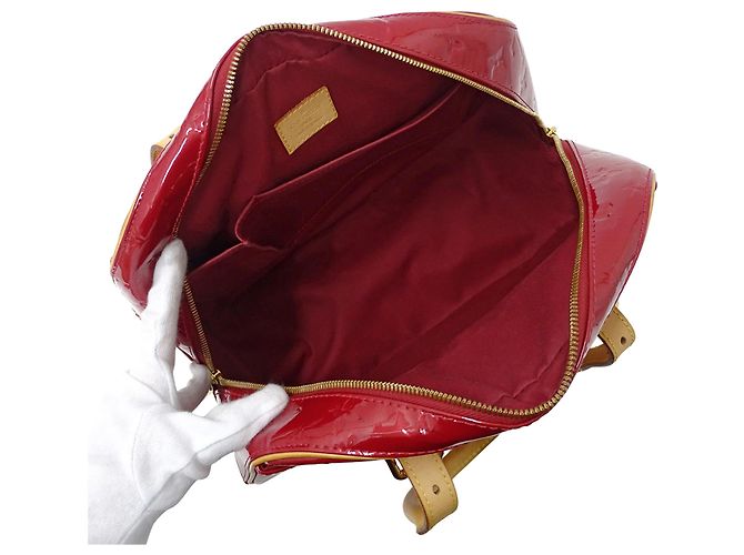 Summit Borsa Tote Louis Vuitton Monogram Vernis Pomme d'Amour Rosso - vista 5