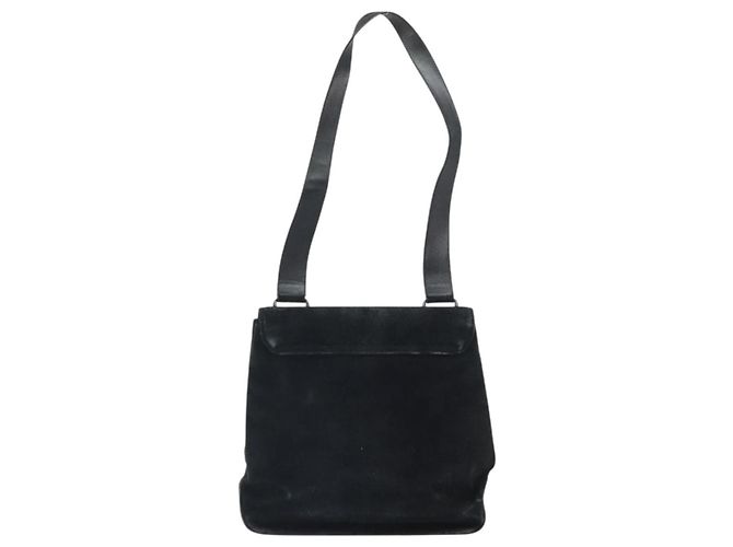 Borsa a Spalla Vala in Pelle Scamosciata Salvatore Ferragamo Nero - vista 2
