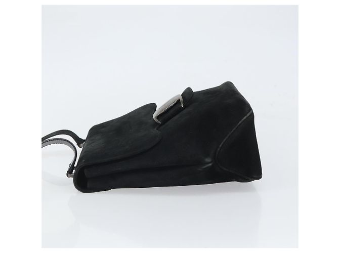 Borsa a Spalla Vala in Pelle Scamosciata Salvatore Ferragamo Nero - vista 4