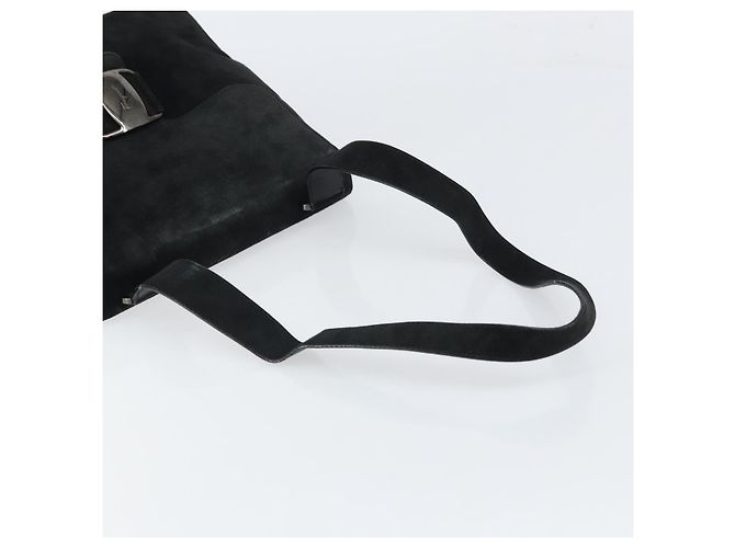 Borsa a Spalla Vala in Pelle Scamosciata Salvatore Ferragamo Nero - vista 7