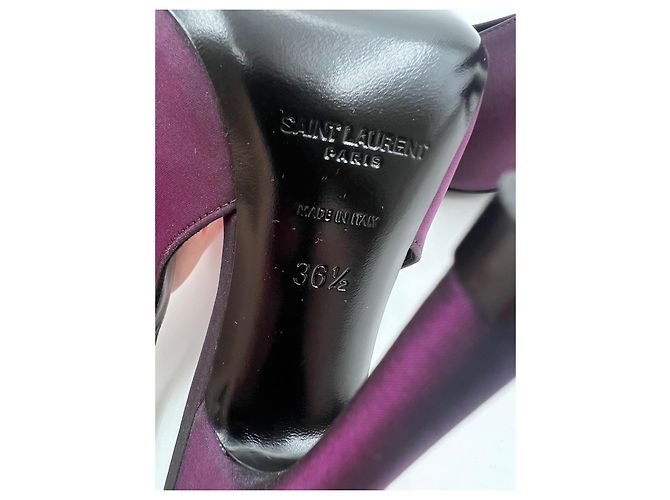 Décolleté Yasmeen Saint Laurent Slingback Seta Viola Porpora - vista 4