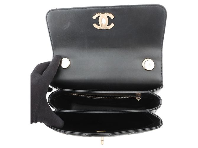 Borsa Chanel Coco Mark Matelassé Trendy CC Nero - vista 6