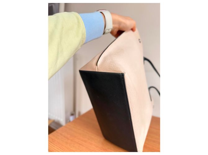 Neverfull Borsa Tote Lockme in pelle Louis Vuitton Beige - vista 10