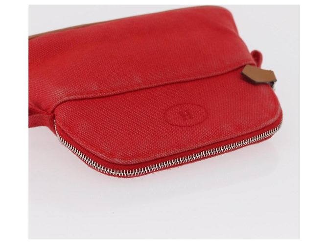 Hermès Hermes Bolide Travel Pouch Canvas Mini Red - view 7