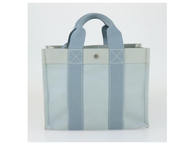Hermès HERMES Borsa a Mano Bora Bora MM in Tela 2 Set Azzurro Baby Argento Auth mr1842 Blu chiaro - vista 12