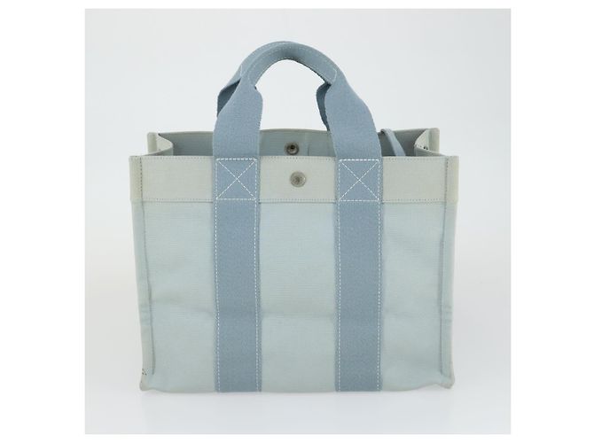 Hermès HERMES Borsa a Mano Bora Bora MM in Tela 2 Set Azzurro Baby Argento Auth mr1842 Blu chiaro - vista 13
