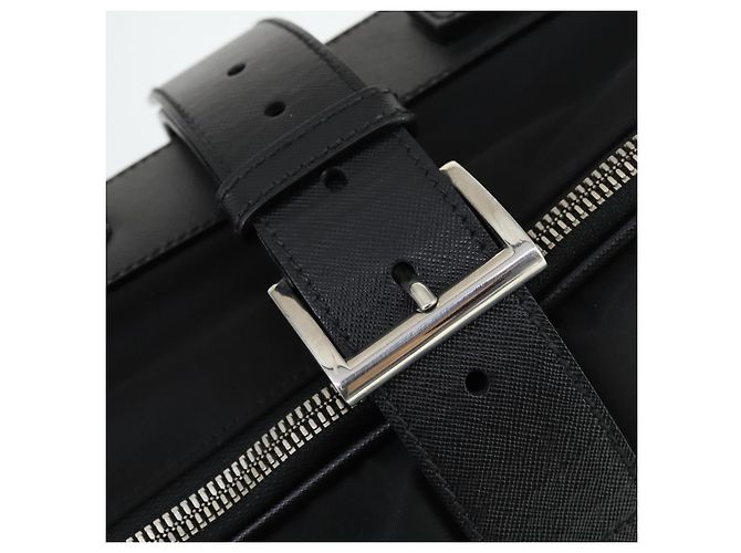 PRADA Koffer Nylon Schwarz Silber Auth 162425 - Ansicht 16