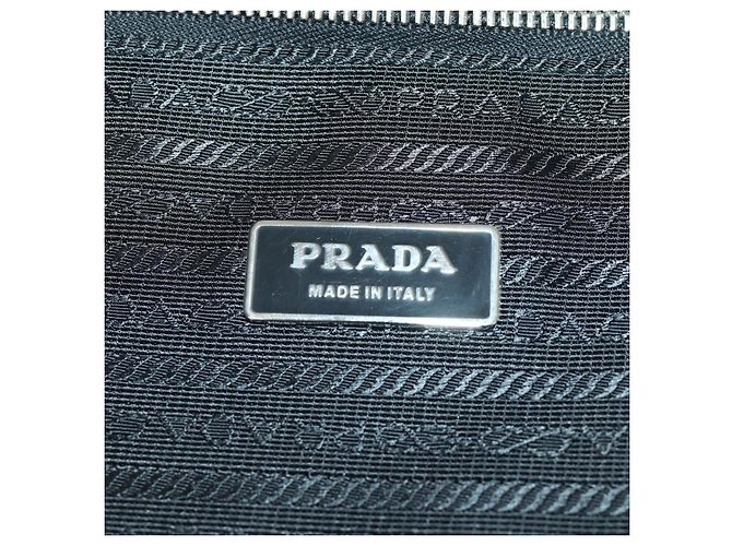 PRADA Koffer Nylon Schwarz Silber Auth 162425 - Ansicht 19