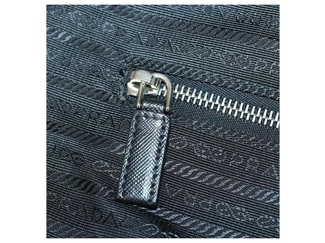 PRADA Koffer Nylon Schwarz Silber Auth 162425 - Ansicht 20