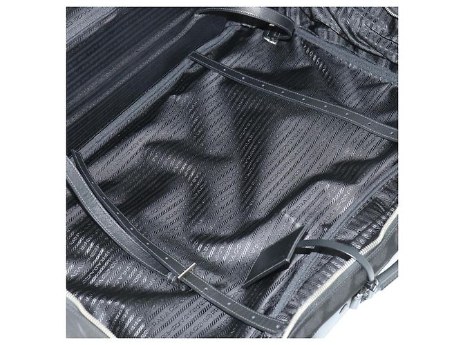 PRADA Koffer Nylon Schwarz Silber Auth 162425 - Ansicht 22