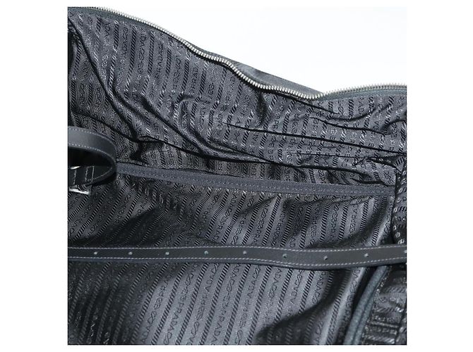PRADA Koffer Nylon Schwarz Silber Auth 162425 - Ansicht 23