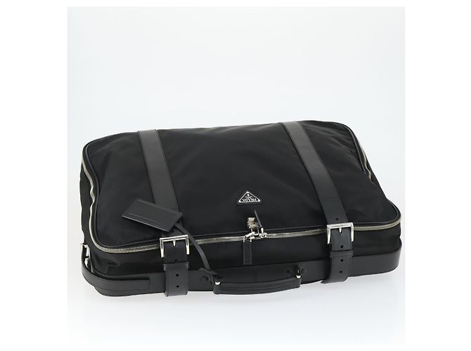 PRADA Koffer Nylon Schwarz Silber Auth 162425 - Ansicht 6