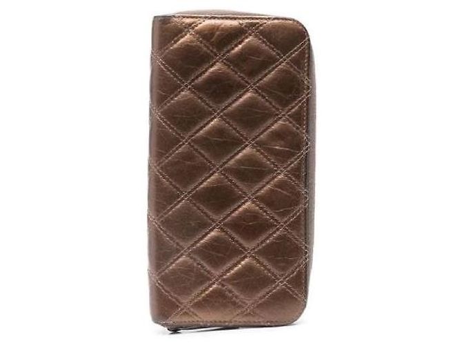 Chanel Geldbörse aus bronzefarbenem Leder - 2000er - Ansicht 2