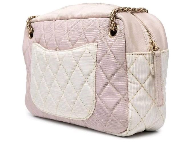 Mademoiselle Borsa a Spalla Chanel Rosa e Beige - Anni 2000 Sabbia - vista 5