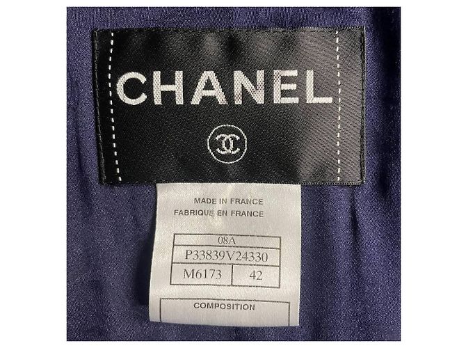 Chanel Blue Herringbone Wool Jacket - 2000s - view 5