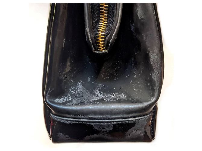 Borsa a spalla in pelle verniciata nera Chanel Nero - vista 5