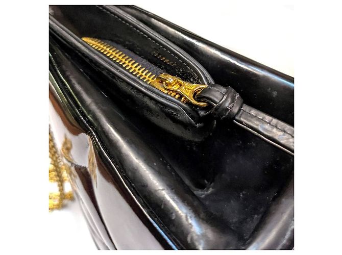 Borsa a spalla in pelle verniciata nera Chanel Nero - vista 6