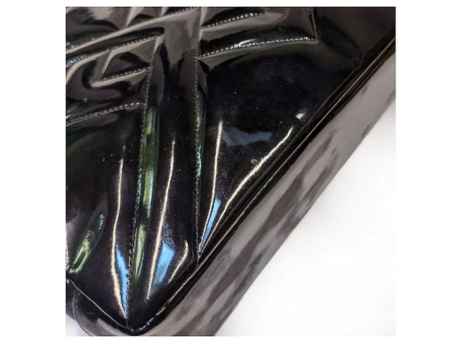 Borsa a spalla in pelle verniciata nera Chanel Nero - vista 7