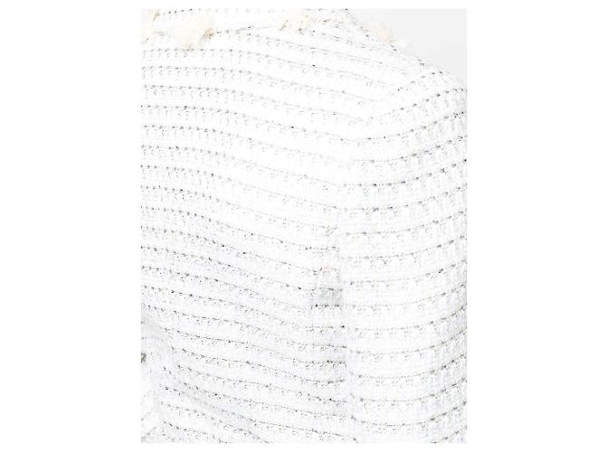 Chaqueta de Bouclé de Algodón Blanco Chanel - Años 2000 - vista 5