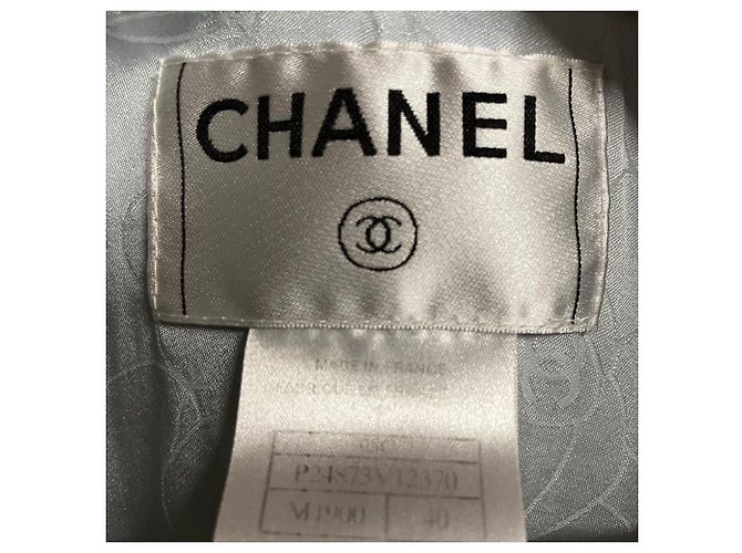 Chaqueta de Bouclé de Algodón Blanco Chanel - Años 2000 - vista 6