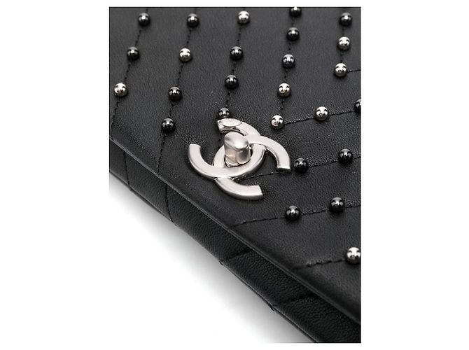 Borsa in pelle trapuntata nera a zigzag Chanel - Anni 2010 Nero - vista 4