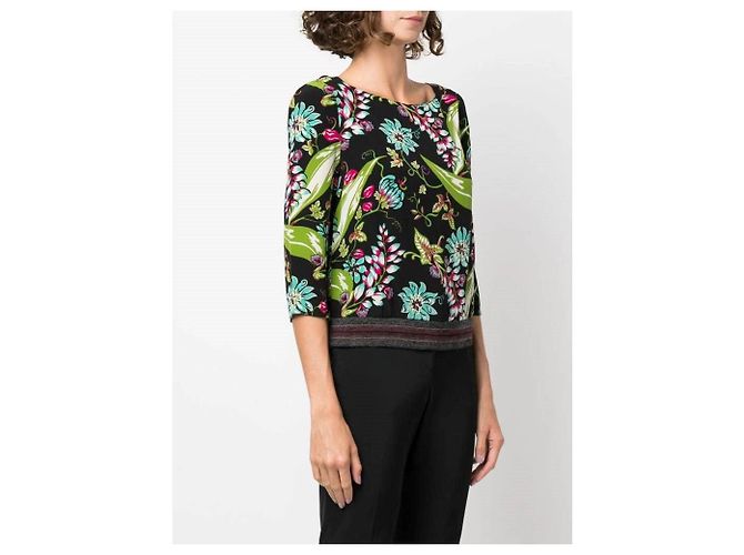 Prada mehrfarbige Seidenbluse mit Blumen - 2010er Jahre Mehrfarben - Ansicht 3