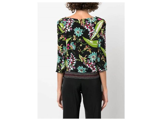 Prada mehrfarbige Seidenbluse mit Blumen - 2010er Jahre Mehrfarben - Ansicht 4