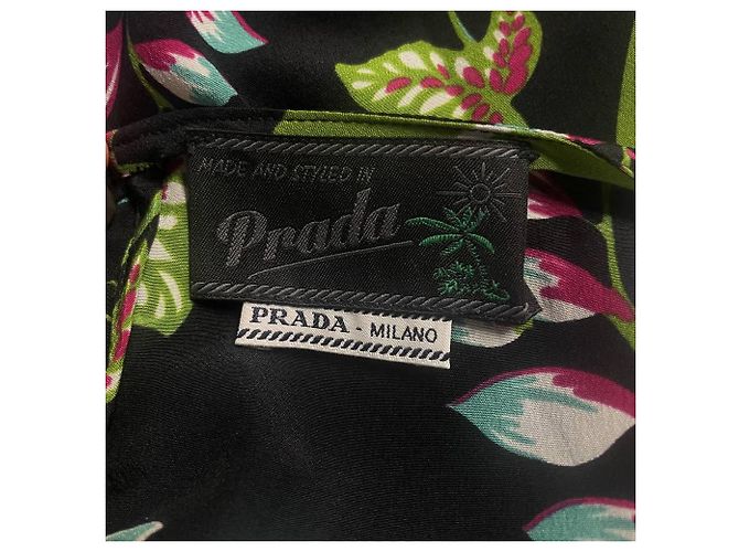 Prada mehrfarbige Seidenbluse mit Blumen - 2010er Jahre Mehrfarben - Ansicht 6