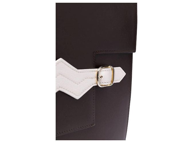 Pochette in pelle marrone scuro Hermès Bordò - vista 4