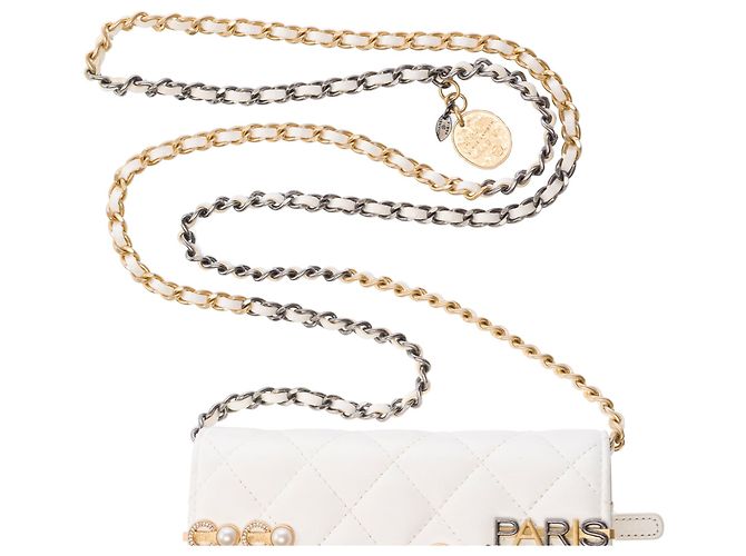 Borsa CHANEL Timeless/Classique in Pelle Bianca - 103251 Bianco - vista 10
