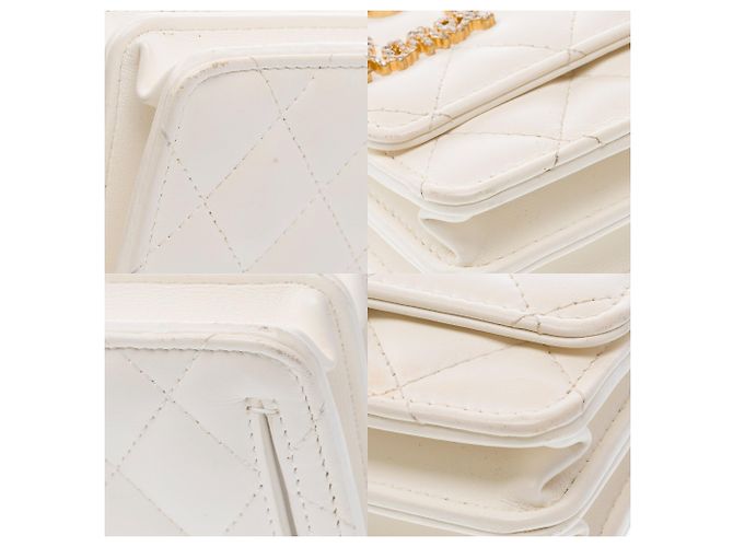 Borsa CHANEL Timeless/Classique in Pelle Bianca - 103251 Bianco - vista 12