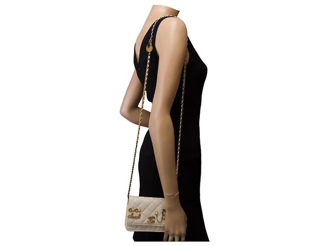 Borsa CHANEL Timeless/Classique in Pelle Bianca - 103251 Bianco - vista 13
