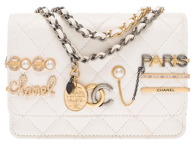 Borsa CHANEL Timeless/Classique in Pelle Bianca - 103251 Bianco - vista 3