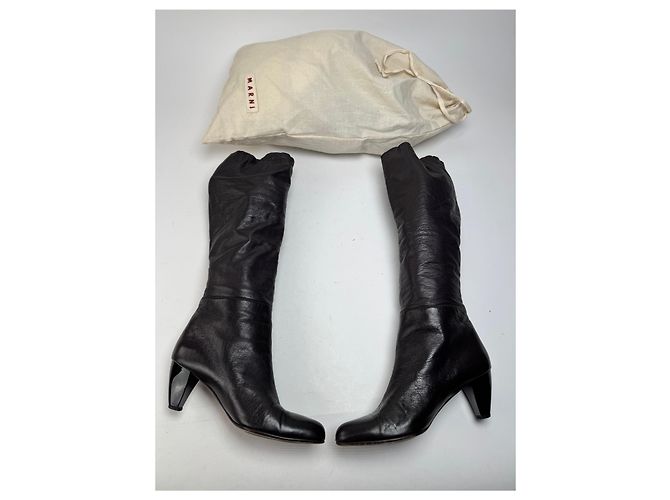 Vintage Marni Lederstiefeletten braun EU38 - Ansicht 11