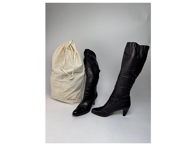 Vintage Marni Lederstiefeletten braun EU38 - Ansicht 2