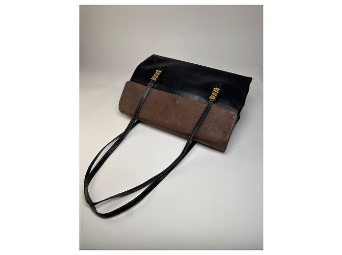 Vintage Loewe Madrid Lederhandtasche braun schwarz - Ansicht 11