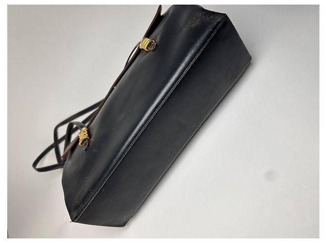Vintage Loewe Madrid Lederhandtasche braun schwarz - Ansicht 14