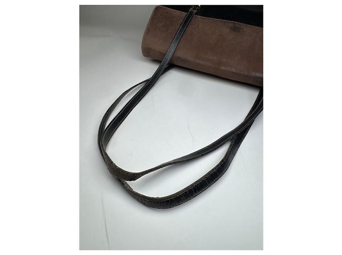 Vintage Loewe Madrid Lederhandtasche braun schwarz - Ansicht 15