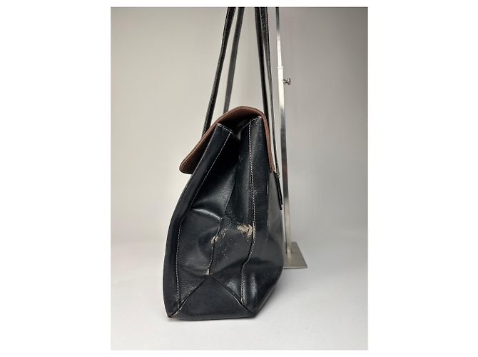 Vintage Loewe Madrid Lederhandtasche braun schwarz - Ansicht 7