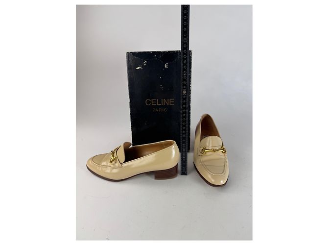 Céline Vintage Celine Lackleder Slipper Beige - Ansicht 10