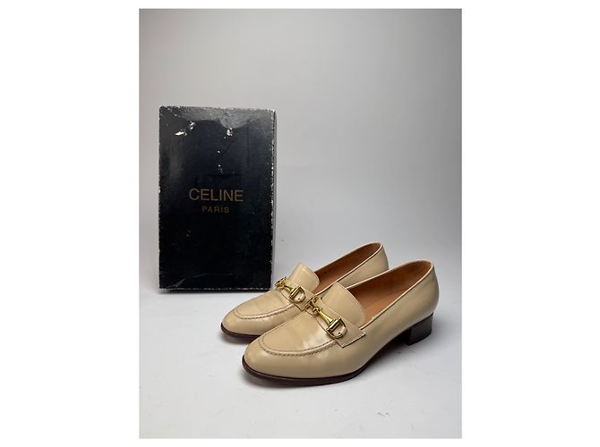 Céline Vintage Celine Lackleder Slipper Beige - Ansicht 2