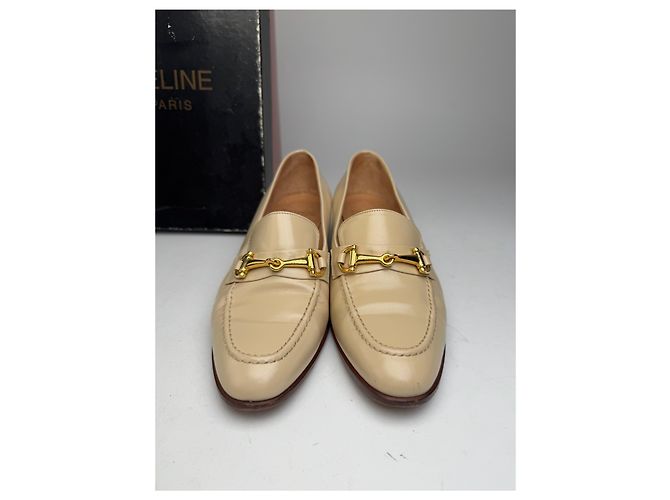 Céline Vintage Celine Lackleder Slipper Beige - Ansicht 3